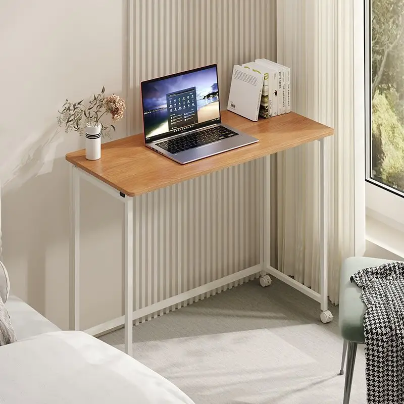 Mobile desk folding computer desk student home study simple writing table desk bedroom pulley table