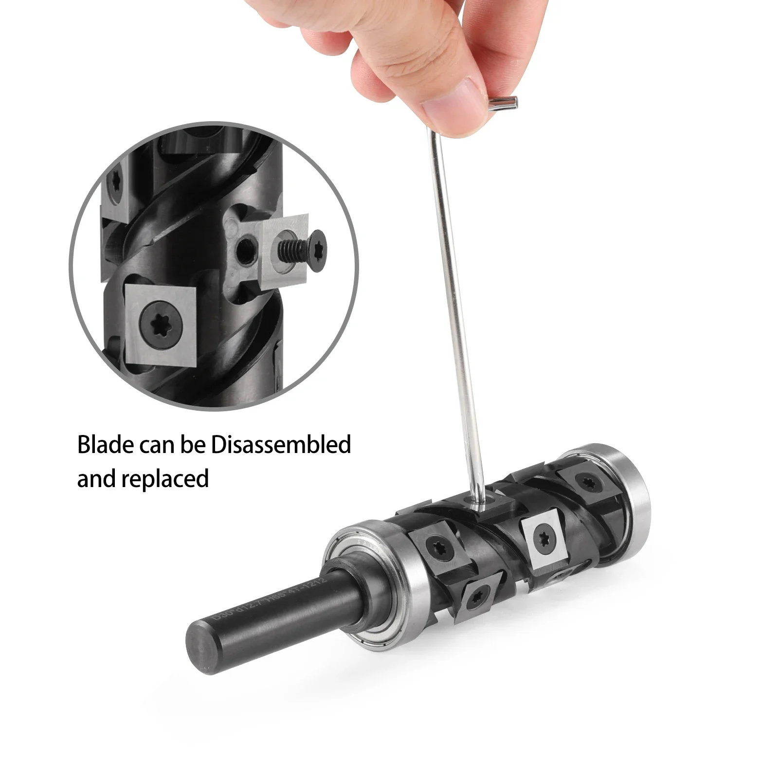 Imagem -05 - Wood Flush Trimming Router Bit Diâmetro de Corte 65 mm Inserir Lâminas Fresa para Madeira Carbide End Mill 12 mm 12.7 mm