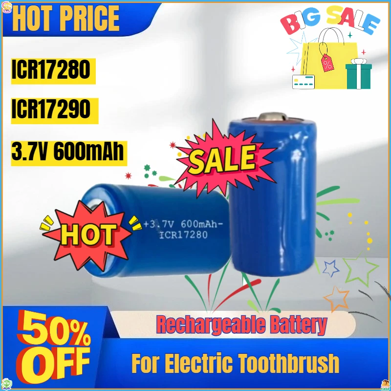 

Аккумулятор литий-ионный ICR17280 17280 3.7V 600мАч для электрических зубных щеток, высокопроизводительная сменная батарея ICR17290