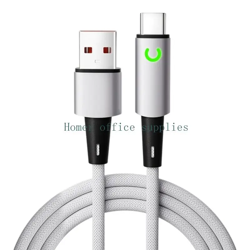 K43B Status Light USB-A to Type C Charging Cable with Auto Cutoff, Fabric Cover, and Everyday Charging Task Support Daily
