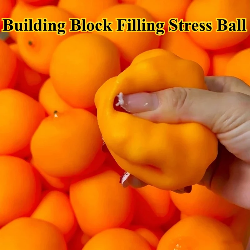 Crispy Orange Squeeze Fidget Toy Creative Soft Building Block Filling Stress Ball Toys ASMR Sensory Anti Stress Toys for Adults view 2