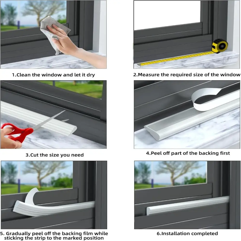 3/5/6.1m Weather Stripping Sound Insulation Filling Foam Seal Strip Soundproof Windproof Windproof Insulation Strip