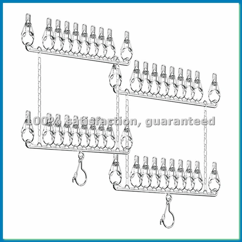 2 Pcs Bilayer Metal Sock Hanger,Stainless Steel Drying Rack Laundry,for Drying Shoes,Socks,Bras,Towel, Underwear,Hat-A79M
