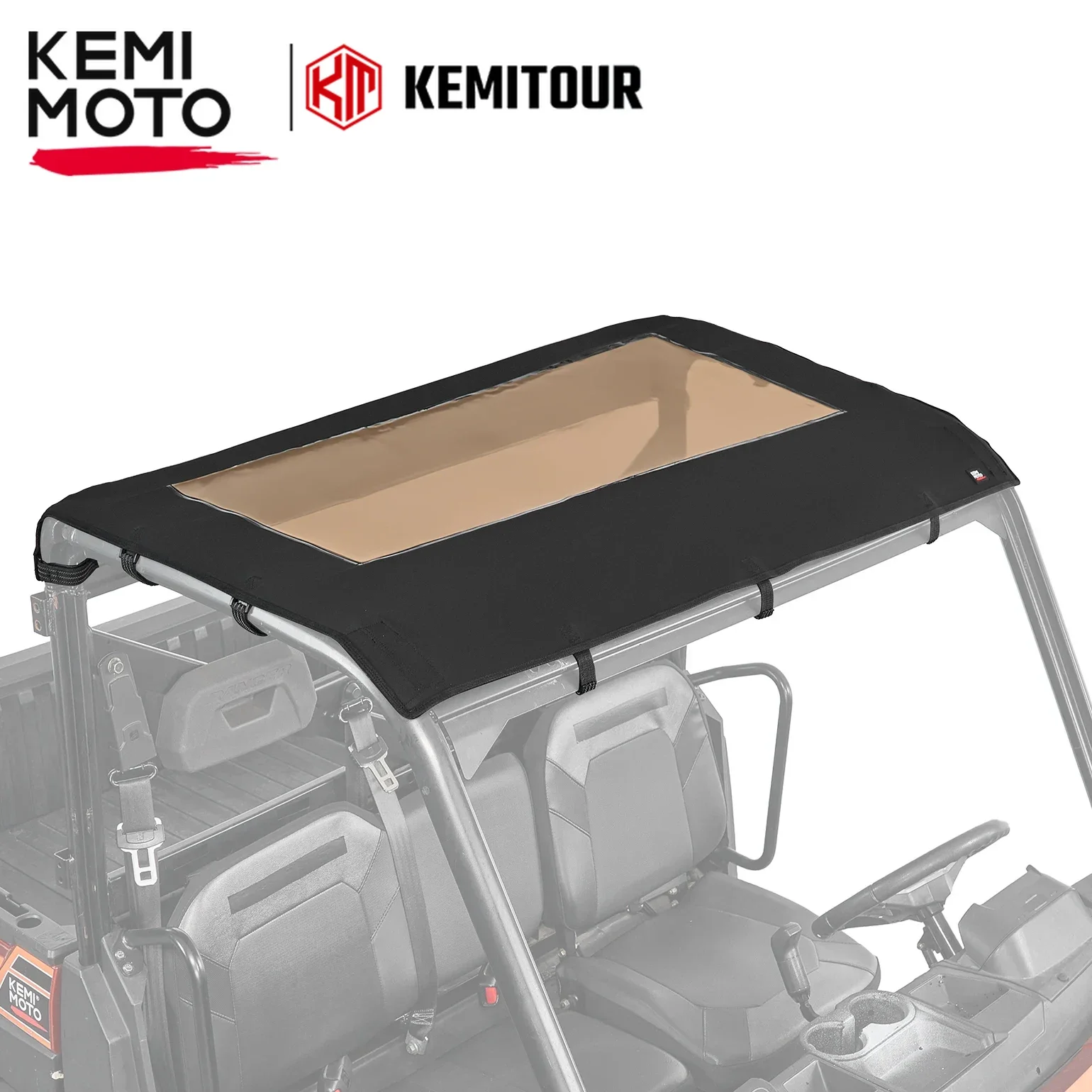 KEMIMOTO Canvas Roof Top Tint Compatible with Polaris Ranger XP 1000 Ranger 1000 Ranger 900 2013-2024 3-Seat Sunshade Soft Top