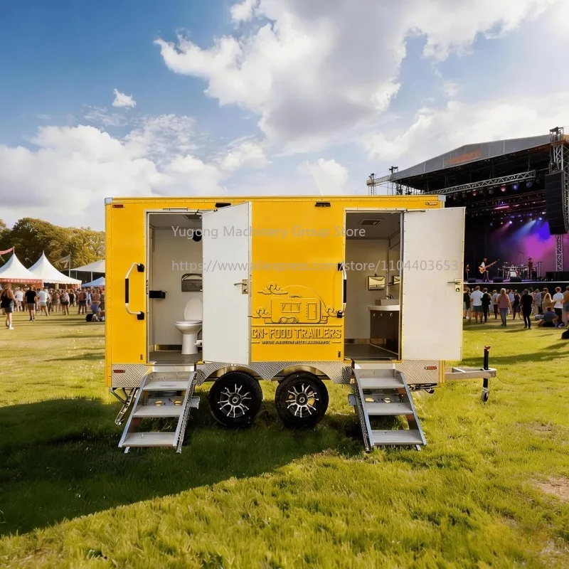 Picture 3: Portable Bathroom Trailer with Enclosed Restroom and Handwashing Station for Event and Site Settings