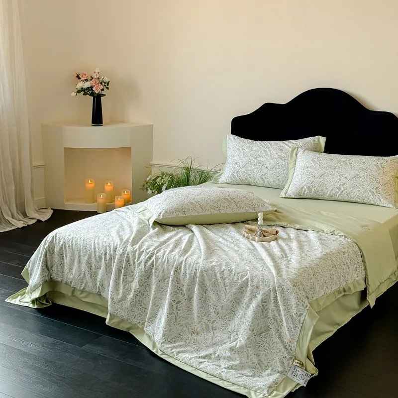 New Class A Soft and Comfortable Breathable Printed Summer Quilt Four-Piece Set Air Conditioning Quilt Summer Quilt Kit