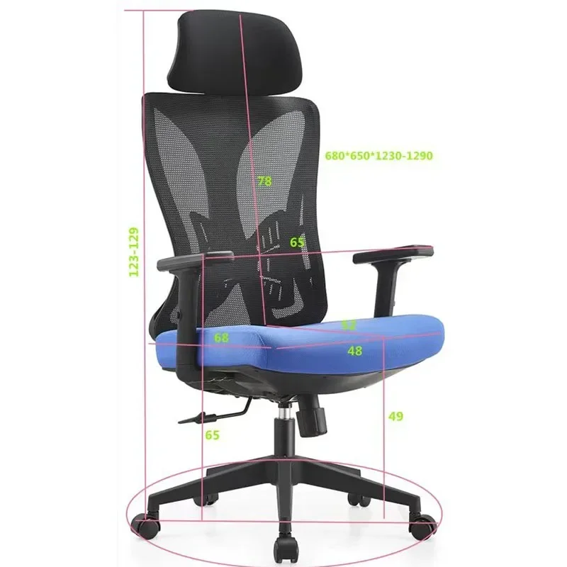 

Ergonomic Office Chair Lumbar Support Long Mesh Handle Gaming Chair Mobile Swivel Conference Fauteuil Ergonomique Furniture