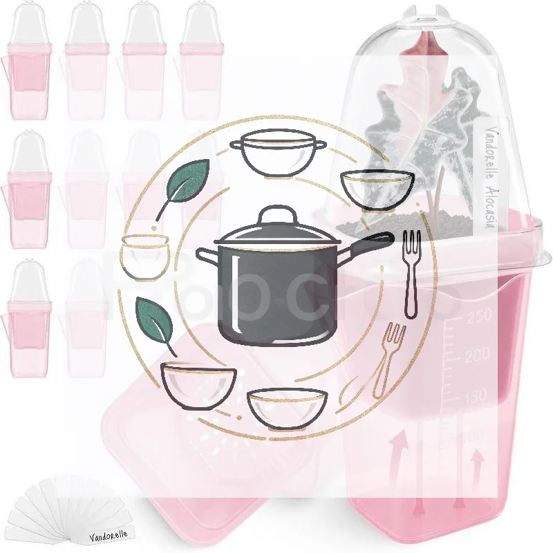 Transparent Pink Self Watering Pots Self Watering Planter Drainage Holes Plant Pots Garden Seedlings Flowerpot Nursery Cups