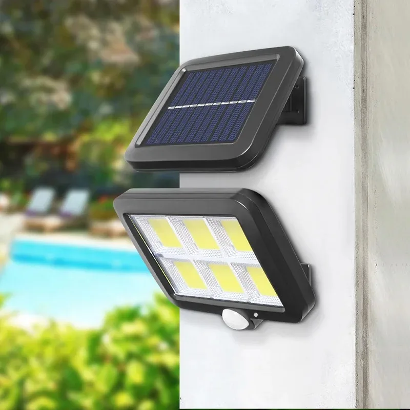 Solar Spotlight 100-160LED, Zero Power Bill, Even in Storms/Cloudy, Wall Lamp for Yard/Fence, Easy Setup