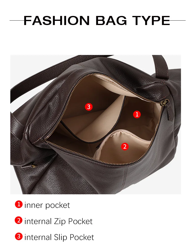 Aidrani Weiche Leder-Tragetasche mit großem Fassungsvermögen und oberem Griff (Hochwertiges Leder) - Große Umhängetasche im Pandora-Box-Stil – Detail 5