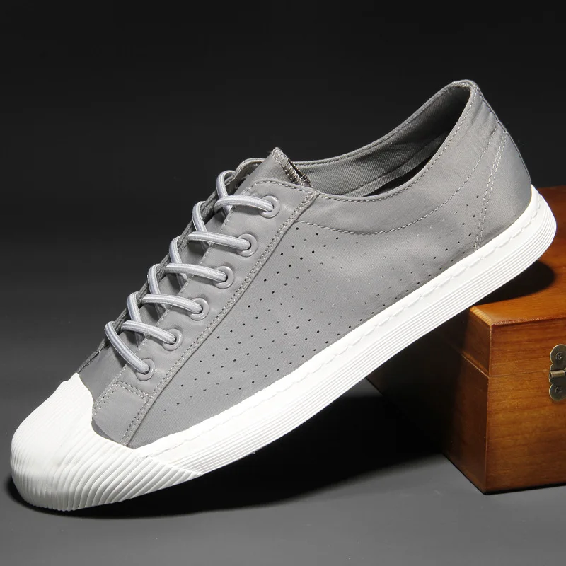 Fashion Casual Canvas Shoe Mesh Breathable for Men Vulcanzed Shoes Mens Outdoor Lace-ups CasualFlats 2024 Zapatos Para Hombres