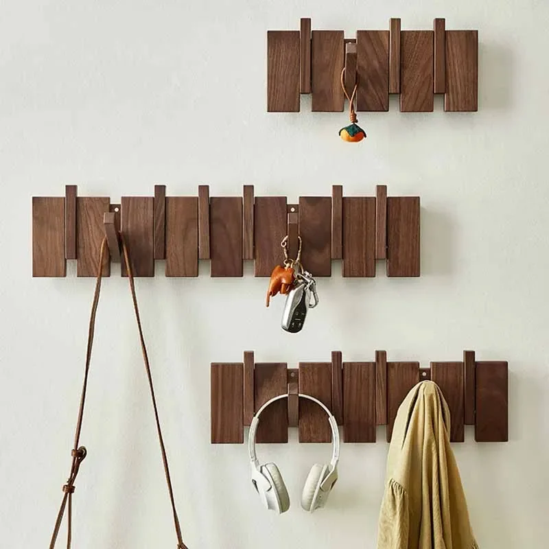 Wood Wall Coat Rack Clothes Organizer Piano Keys Clothes Dress Hanger Shelf Hat Backpack Dressing Rooms Storage Hanger Space