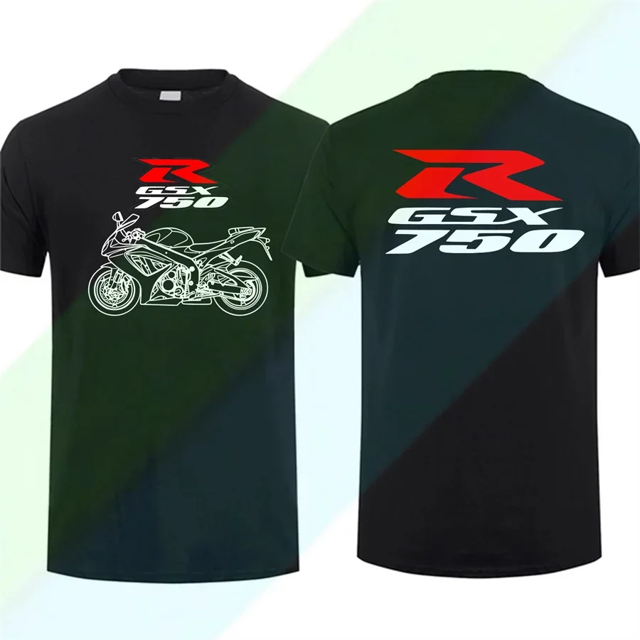 

2024 GSX-R750 Motorcycle Casual T-shirt Pattern Large Sports Top 100% Cotton Street Wear s-3XL