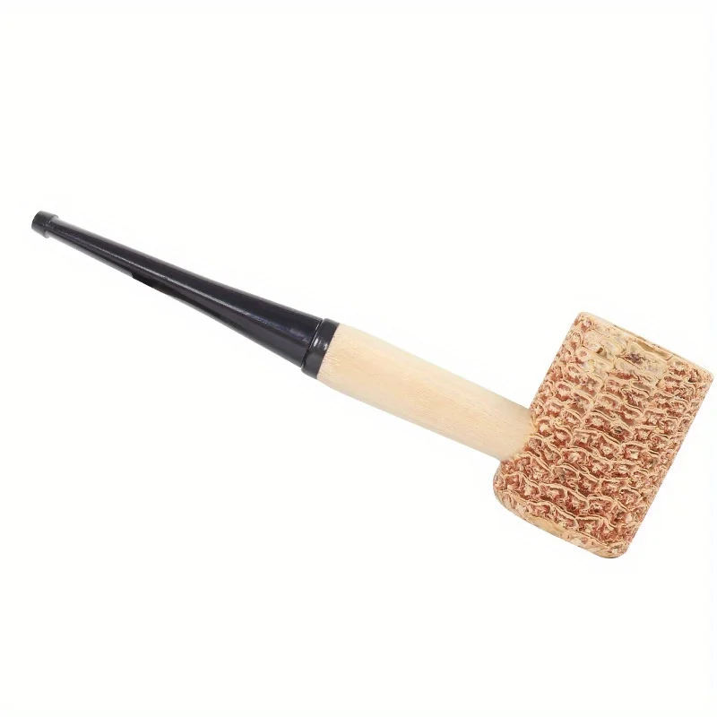 Corncob Pipes Corn Tobacco Pipe Straight Cigarette Pipes Practice Smoking Pipe Smoking Cigarette Holder Mouthpiece Accessory