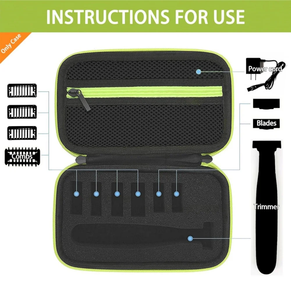 Portable Travel Shaver Storage Box Eva Shaver Bag, Waterproof Electric Shaver Razor Box for Philips OneBlade QP2520 90/70