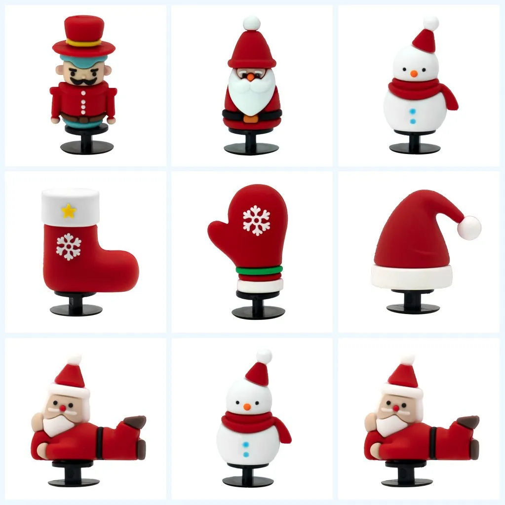 3D stereoscopic Christmas snowman series shoe buckle charms accessories decorations for sandals sneaker clog wristbands DIY