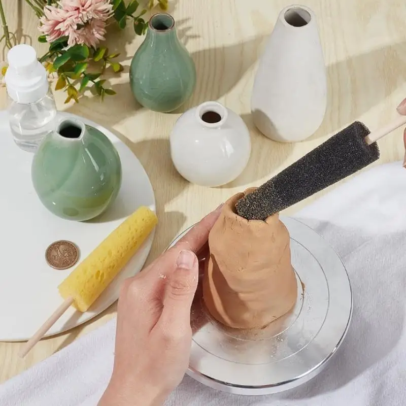 1/2PCS Pottery Pull Blank Tool DIY Ceramic Handicraft Water Absorbing Sponge Stick for Blank Finishing And Replenish Water