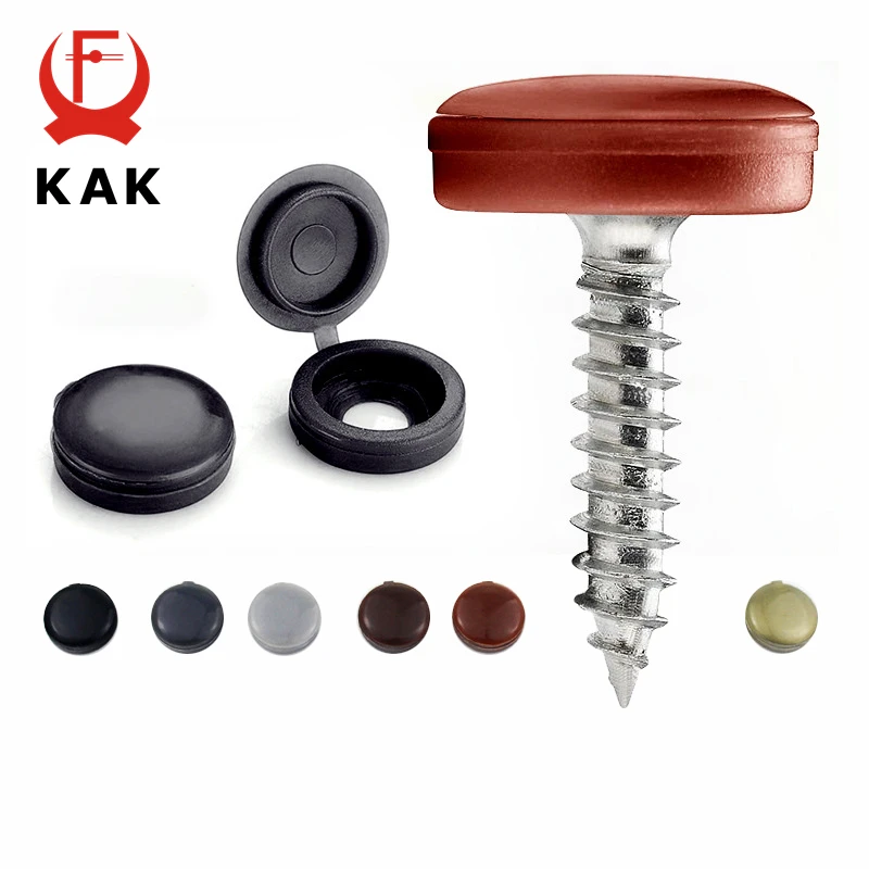 KAK 100pcs Screw Cap Decorative Cover Self Tapping Screw for License Plate Anti-rust Buckle Phillips Screw Protective Covers