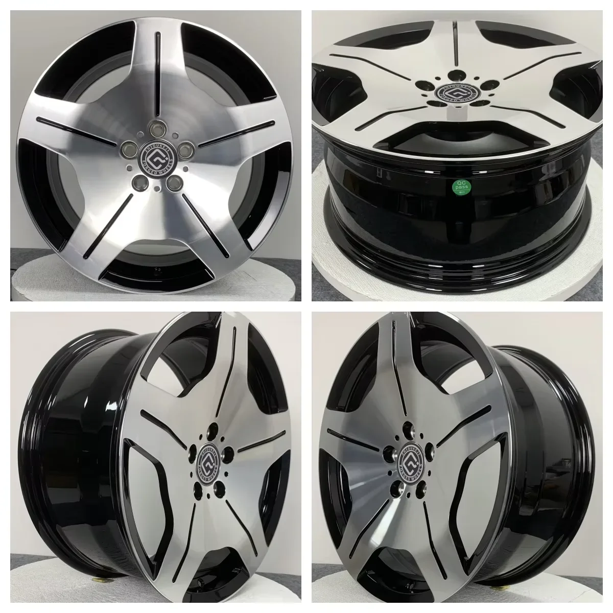 Factory Direct Custom Forged Wheels 18X8.5  5X112 Offset +36 Gloss Black Exterior  CB 66.45