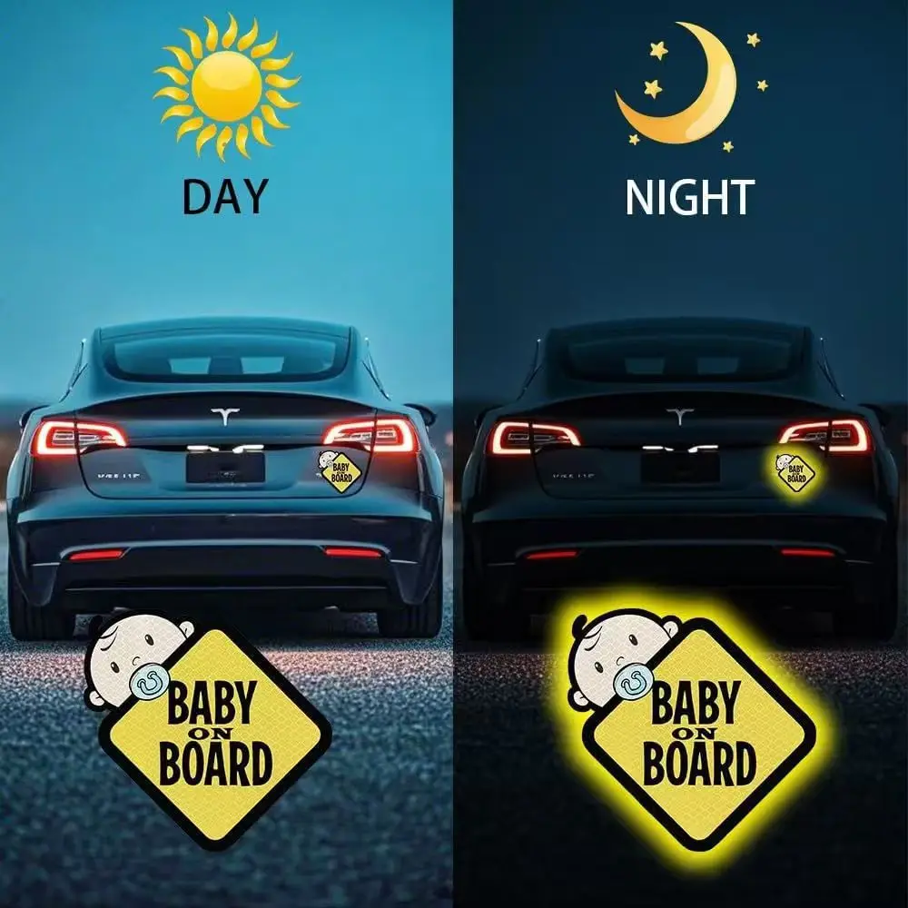 Cross-border car sticker with baby strong reflective waterproof sunscreen cartoon night reflective