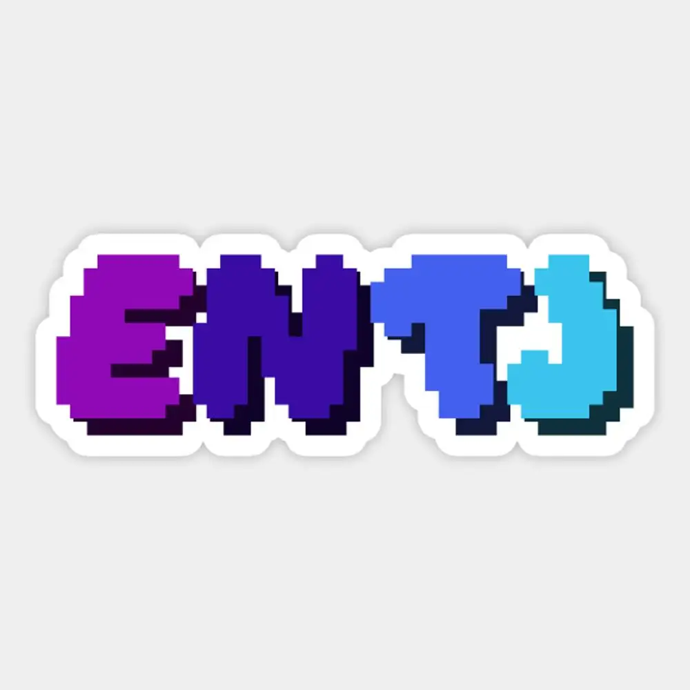 Entj-pegatina con texto pixelado para decoración de ordenador portátil, arte de dibujos animados lindo, Maleta de moda, para dormitorio y coche