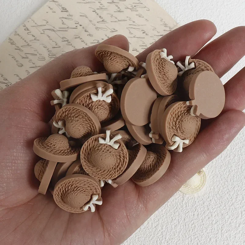 20/100pcs New resin accessories straw hat series creative diy handmade mobile phone shell hairpin hair decor materials