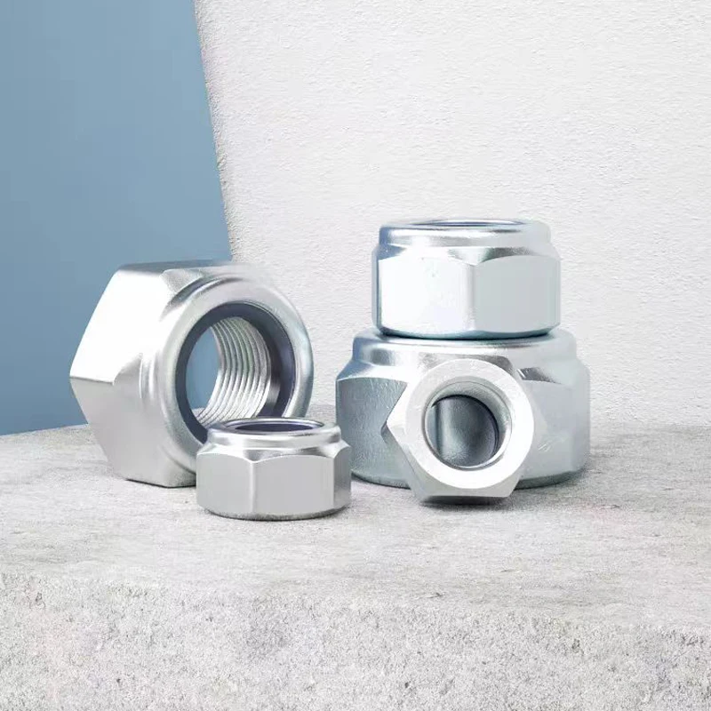 

M4 -M30 carbon steel galvanized self-locking nut hexagonal nylon locking nut