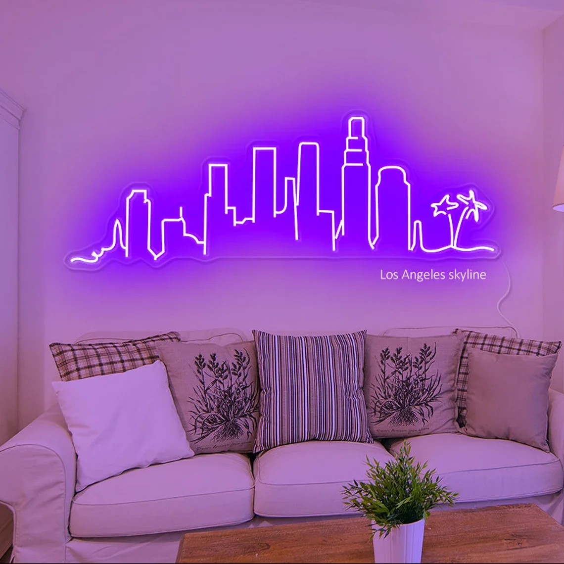 Los Angeles Skyline Neon Sign Custom City Skyline Led Home Decor Skyline Neon Light Gift Office Decor Wall Art Neon Sign