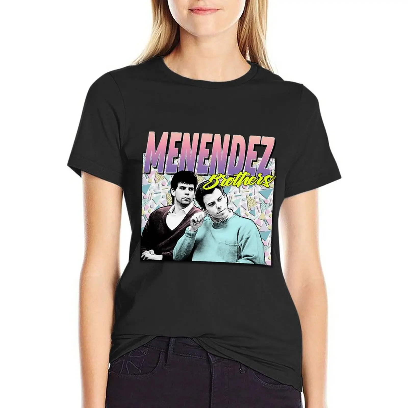 

The Menendez Brothers 90s Styled Retro Graphic Design T-Shirt blacks animal print customizeds Womens graphic t shirts