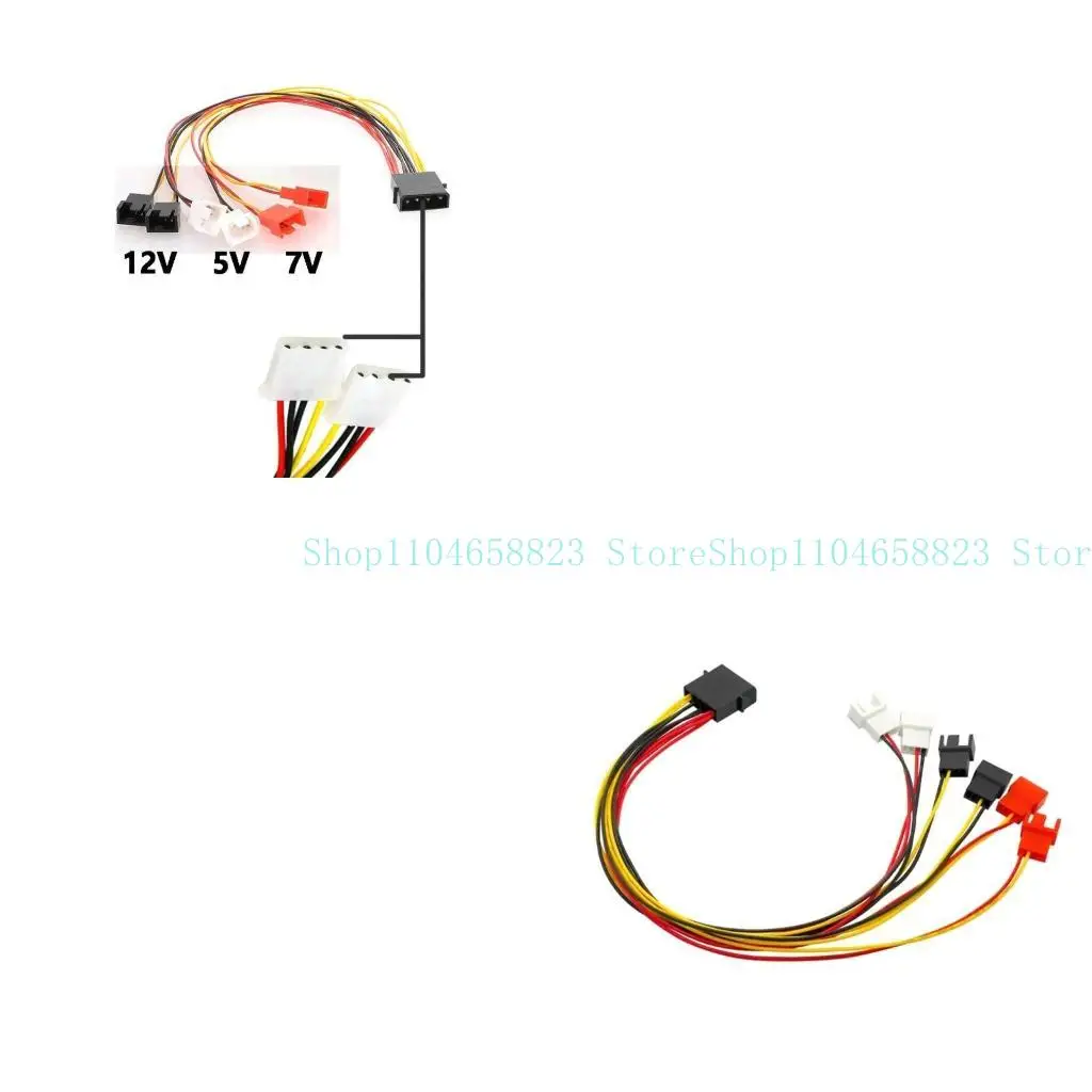 

652f 4pin molex до 3PIN Разъем кабеля вентилятора разъем Molex 12 В 7 В 5 В