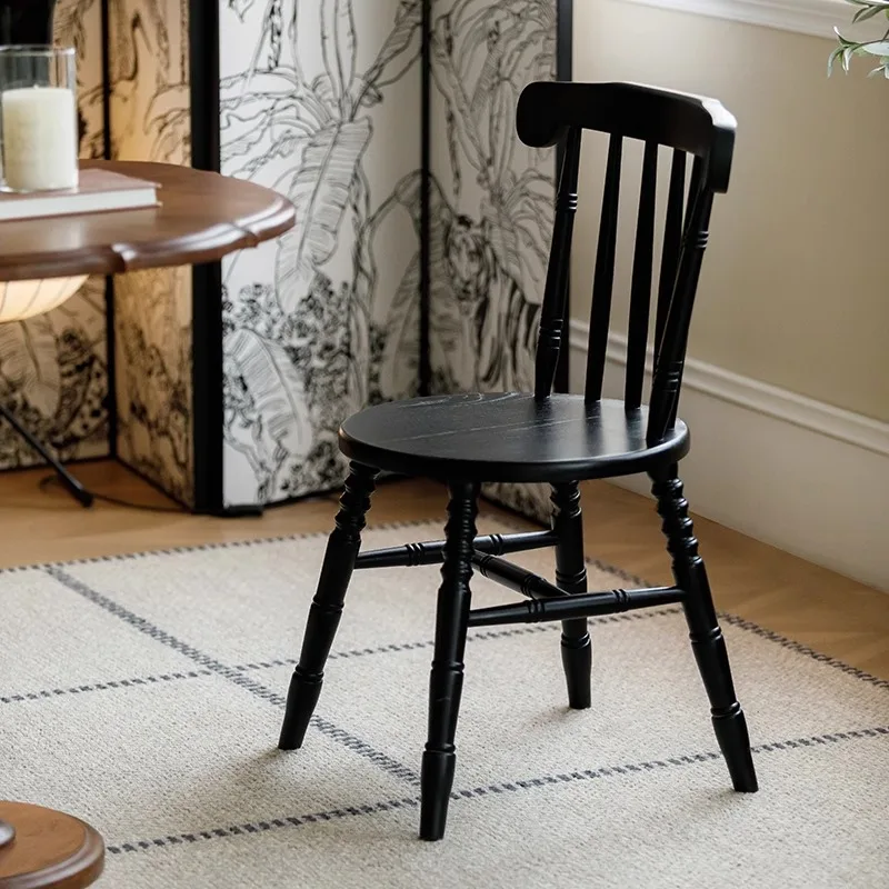 Retro, solid wood, French, dining chair, home, study, dining room, simple