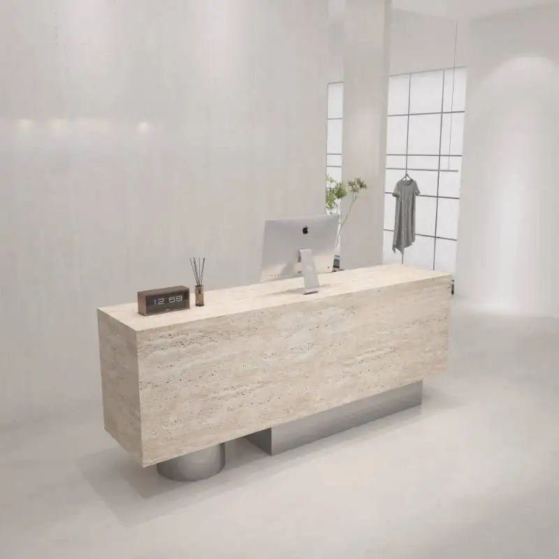 

Beige Hotels Logo Reception Desks Design Storage Clinic Cashier Reception Desks Front Modern Theke Rezeption Office Furniture