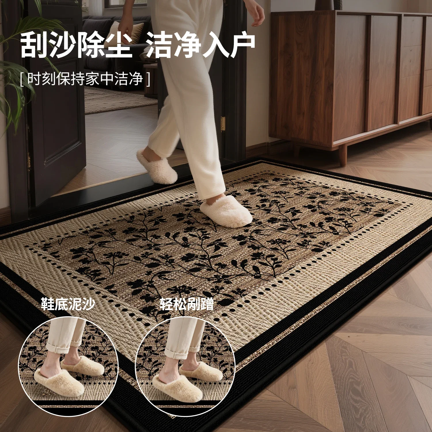 Luxury Velvet Loop Pile Entrance Door Mat 2026 New Anti Slip Indoor Home Entryway Floor Rug Absorbent Durable Carpet