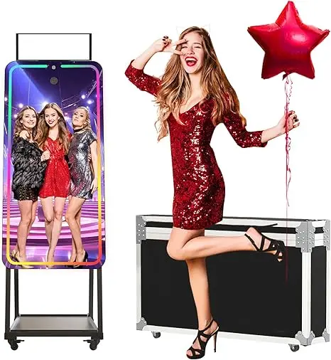 New Mirror Photo Booth with Software APP HD Camera and for DSLR Camera Magic Shell Stand Selfie Touch Screen Machine Photobooth