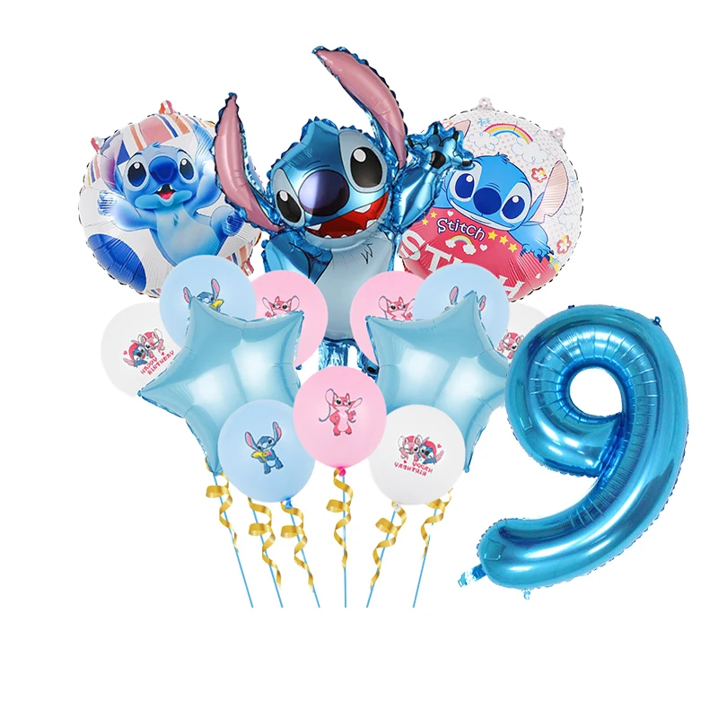 Disney Stitch dekoracje urodzinowe jednorazowe zastawy stołowe talerz serwetka słomianego obrusu folia przyjęcie balon dostarcza prezenty dla dzieci