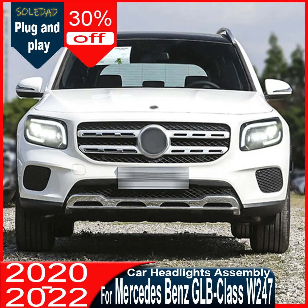 Car LED HeadLights Assembly For Benz GLB W247 2020-2024 Auto Headlights Upgrade Projector Dual Lens Accessories Plug and Play