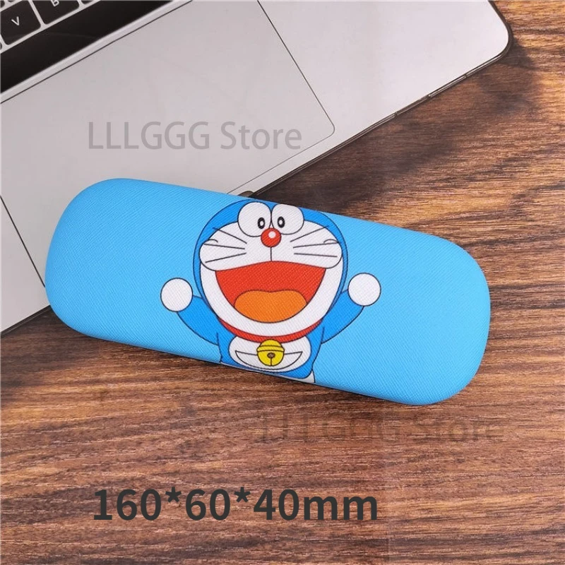 Doraemon óculos caso anime óculos de sol caixa de armazenamento pano masculino feminino protetor de óculos anti-pressão casos capa