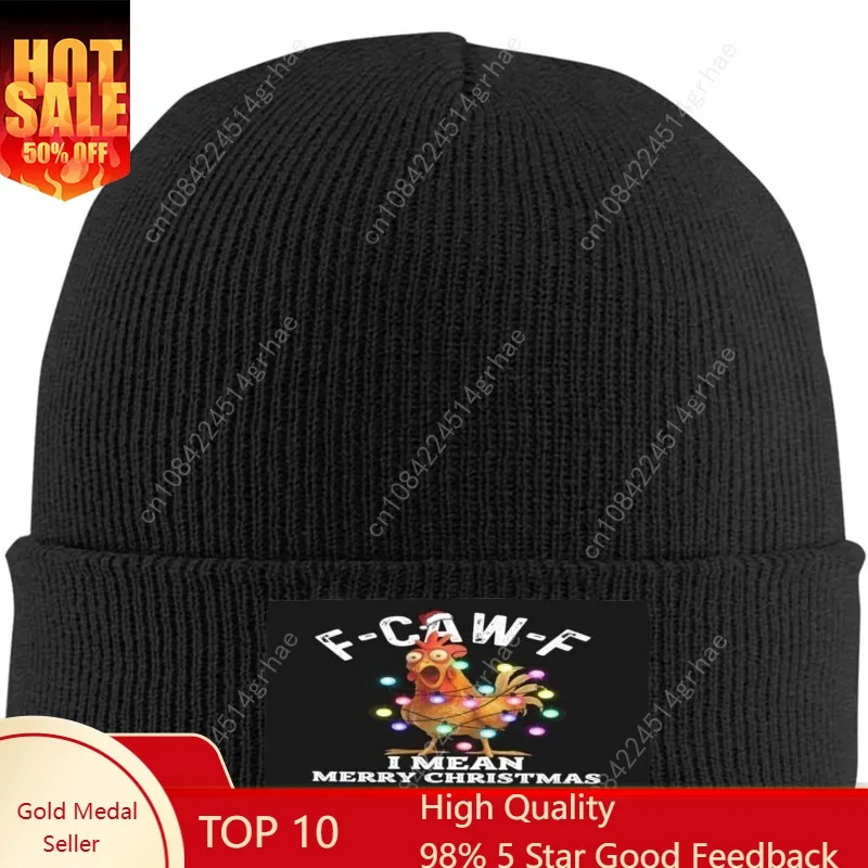 

Antaa F-Caw-F Knit hat Funny fcawf Chicken Merry Christmas Beanie