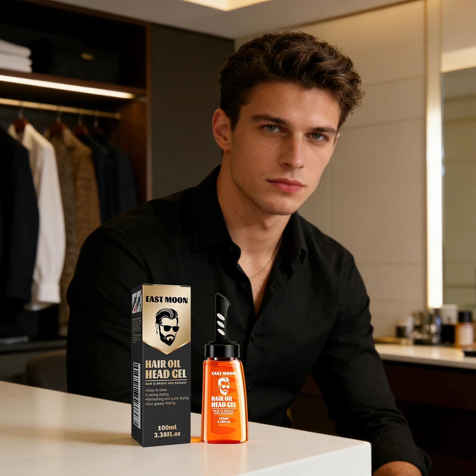 2 in 1 Hair Wax Gel With Wide Tooth Comb Men Long-lasting Fluffy Hair Styling Oil Hair Styling Cream Liquid Fluffy Comb 100ml
