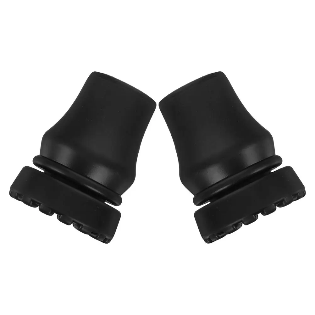 2 Stück rutschfeste Gehstockspitzen aus schwarzem Gummi, 19 mm Gehstock-Endkappen, robuste Krückenabdeckungen für ältere Menschen, Gehstabilität