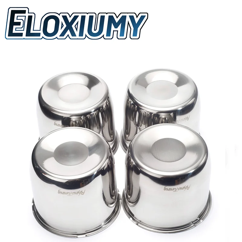 Eloxiumy 2pcs or 4pcs 108mm Stainless Steel Push Through Center Caps Push Thru Metal Hub center Caps For Truck SUV RV Wheel Rim
