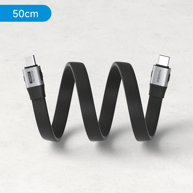 Hagibis korte USB C naar USB C volledige functionele kabel USB4 V2 datumkabel 80Gbps 8K PD 240W snoer voor Thunderbolt 4/5 iPhone laptop SSD