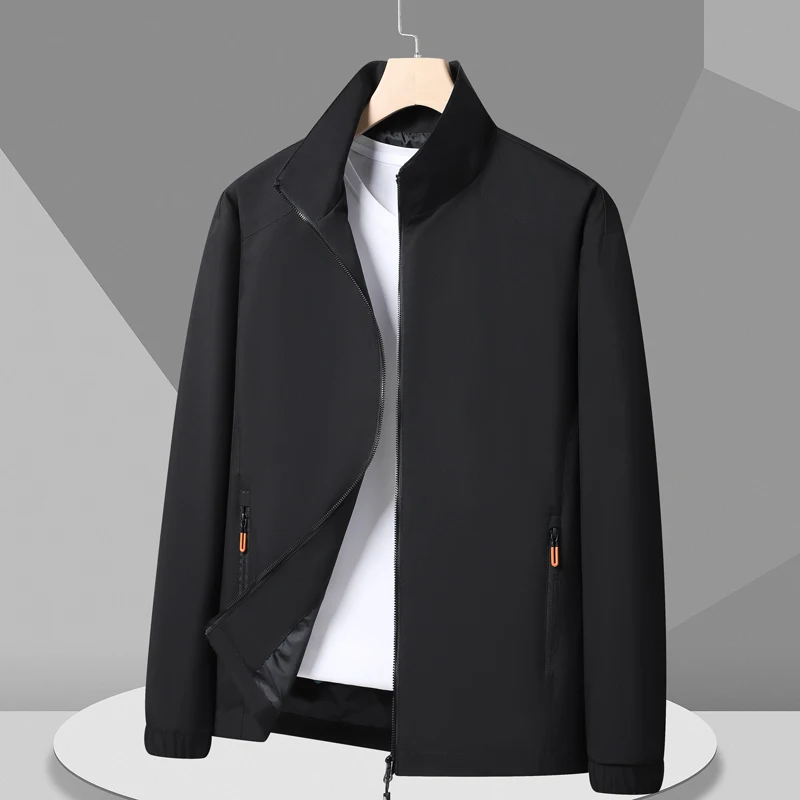 

Men's Jacket Spring Autumn New Solid Color Casual Middle-aged and Elderly Business Office Lapel Top Men's Loose Plus Size Coat