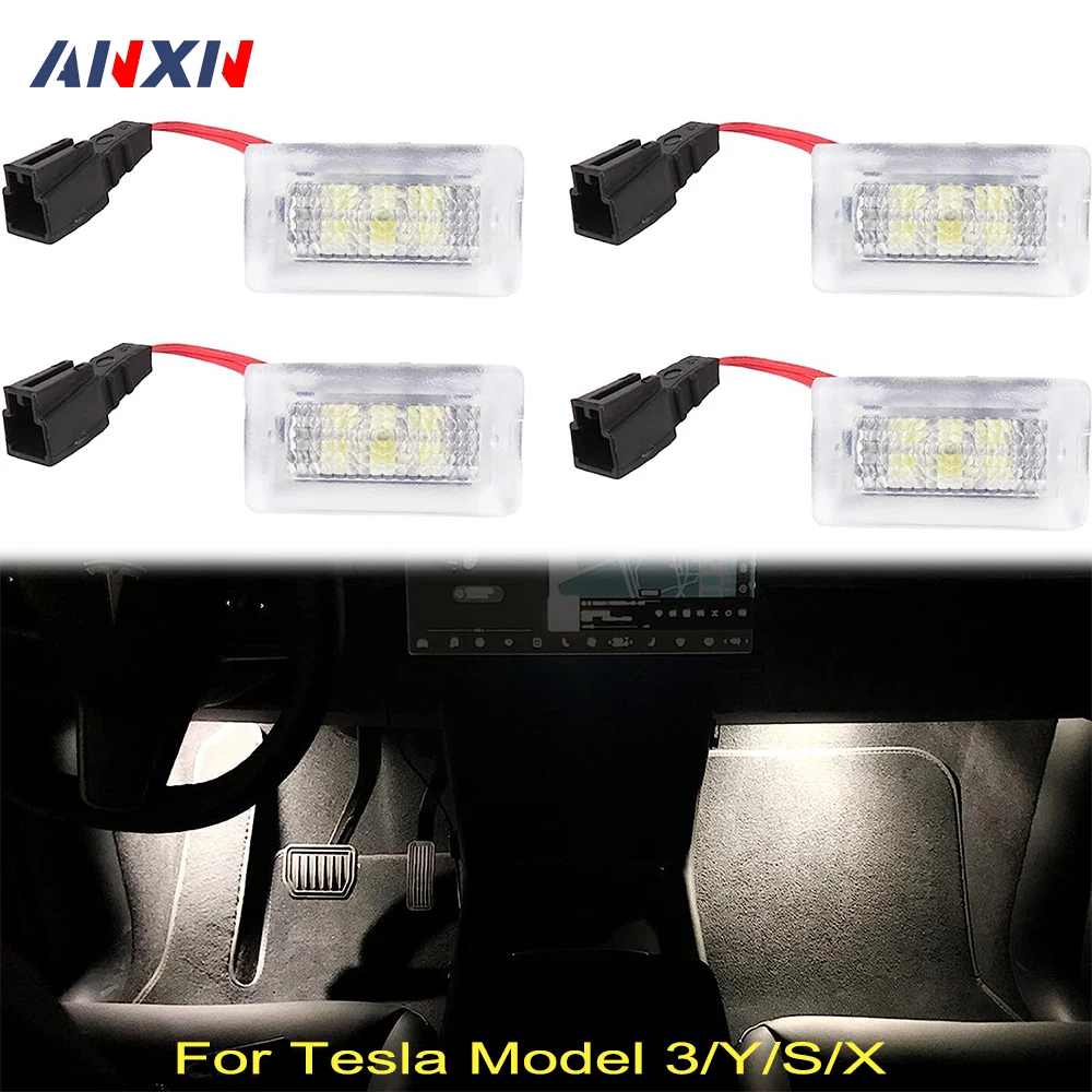 Per Tesla Model 3/Y/S/X lampadine per interni a LED Ultra-luminose Kit accessori fit Trunk, Frunk, pozzanghera per porte, luci per piedi