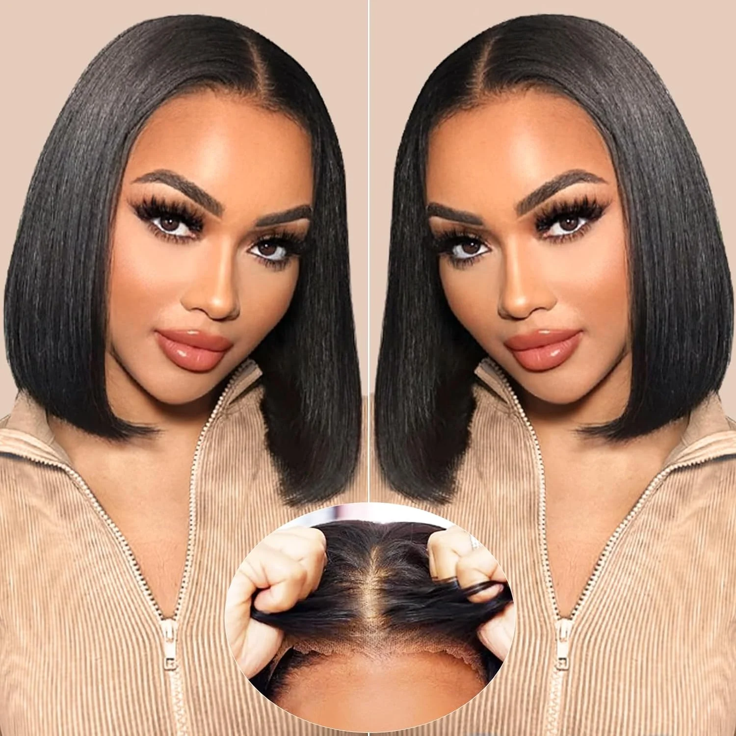 Bob Wigs Human Hair Straight Lace Front Wig Short Bob Human Hair Wigs For Women Brazilian 4x4 Closure perruques cheveux humains