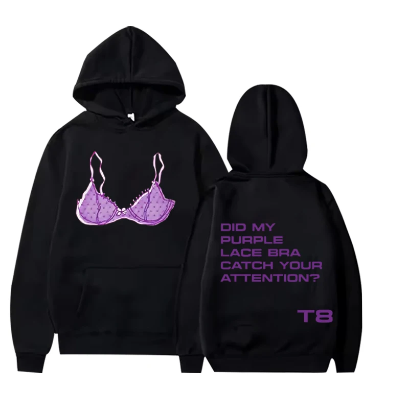

Tate McRae Purple Lace Bra So Close To What hoodie men women vintage Long sleeve Sweatshirt with print Graphics oversized unisex