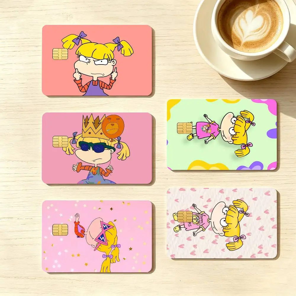 Cartoon Rugrats Angelica Pickles  Credit Card HD Stickers Game Card Decal Small Chip Waterproof Sticker Gift