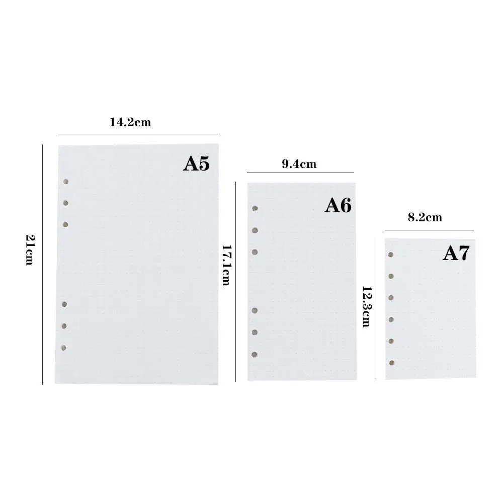 45 Sheets A5 A6 A7 Refill Spiral Binder Inner Page DIY Notebook Loose Leaf Weekly Monthly To Do Line Dot Grid Inside Paper