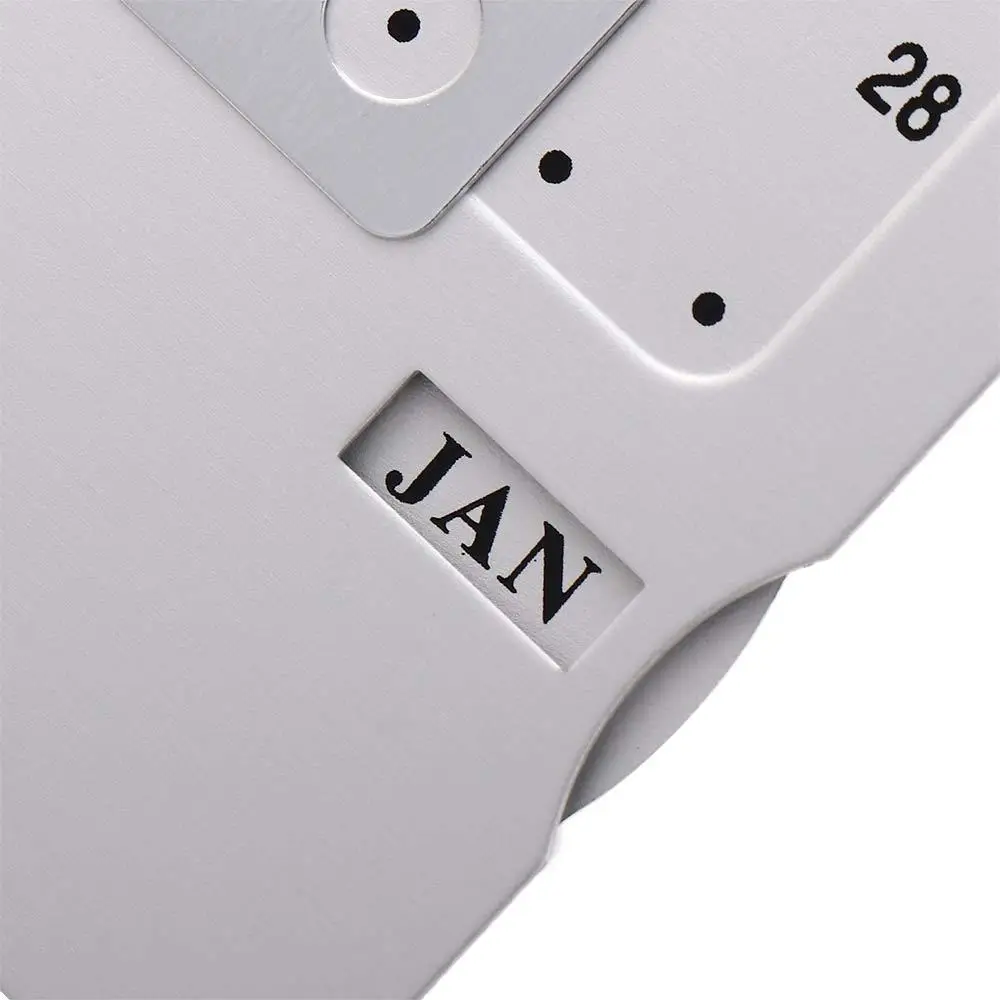 Durable Silver English Desk Decor Office Supplies Aluminum Alloy 100 Years Calendar Metal Calendar Perpetual Calendar Calendar