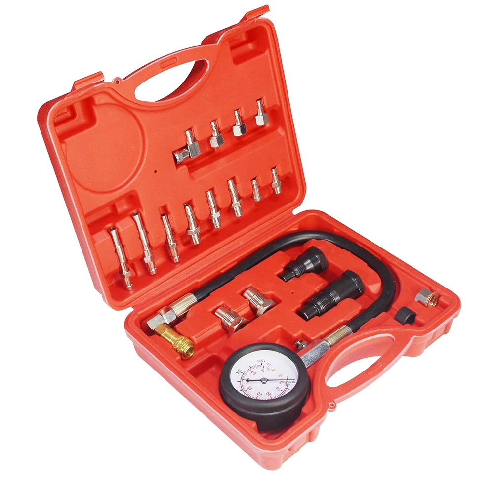 TU-15A Diesel Engine Compression Tester Tool Kit Cylinder Pressure Gauge 0~1000PSI